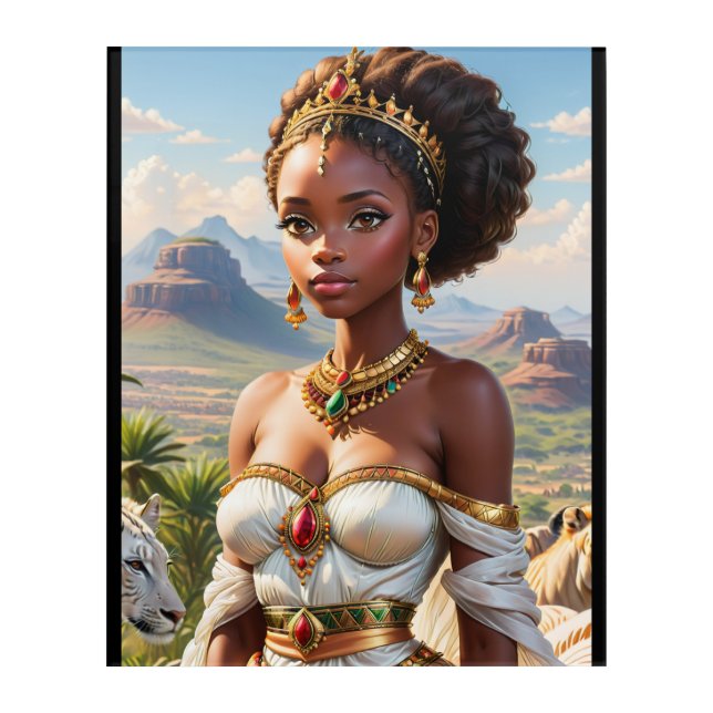 Beautiful Black African Princess Acrylic Print (Front)