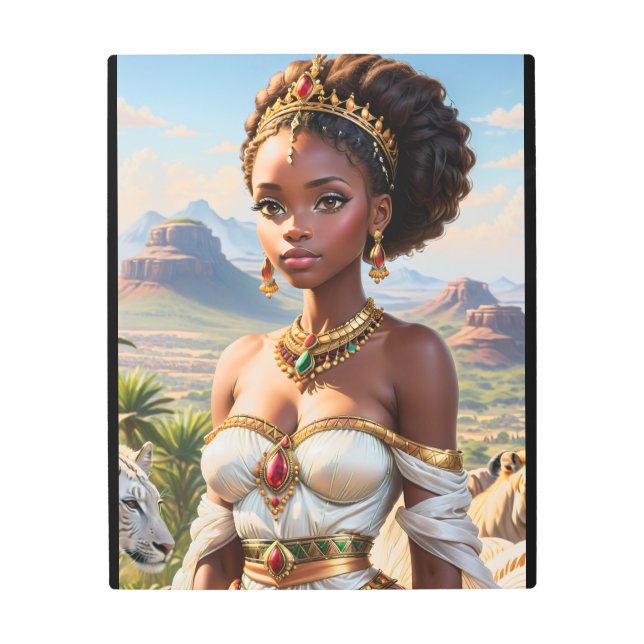 Beautiful Black African Princess Metal Print (Front)
