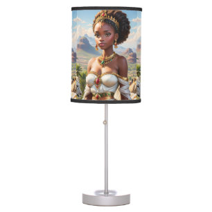 Beautiful Black African Princess Table Lamp