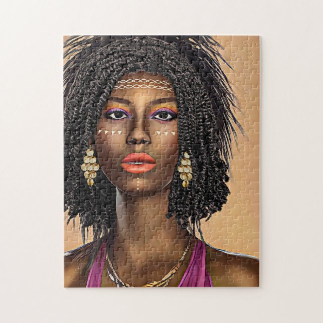 Beautiful Black African Princess Woman Art   Jigsaw Puzzle (Vertical)