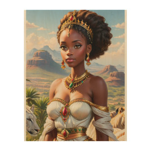 Beautiful Black African Princess Wood Wall Art