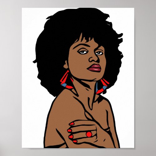 Beautiful black African Woman Original art Poster