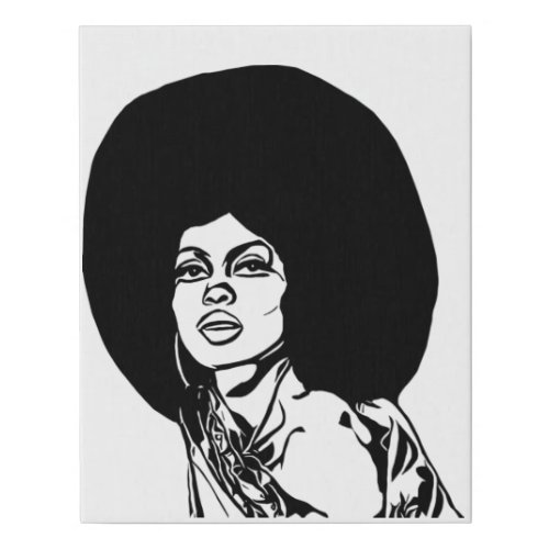beautiful black african womans face abstract pop  faux canvas print