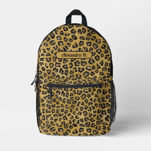 Beautiful black and gold glam printed backpack