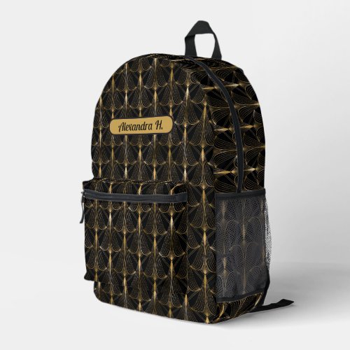 Beautiful black and gold glam printed backpack