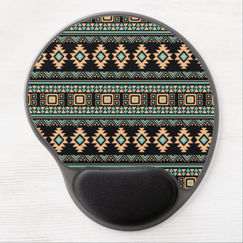 Beautiful black and pastel blue aztec gel mouse pad