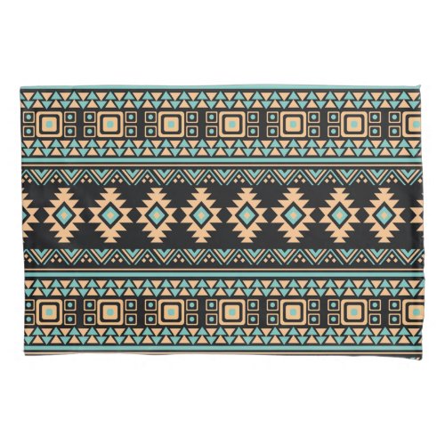 Beautiful black and pastel blue aztec pillow case