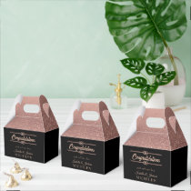 Beautiful Black and Rose Gold Glitter Favor Boxes