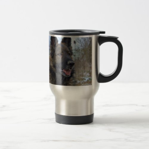 beautiful black and tan German Shepherd puppy Travel Mug