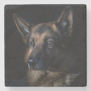 Beautiful Black and Tan German Shepherd Stone Coaster
