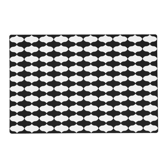 Beautiful Black and White Abstract Pattern Placemat (Front)
