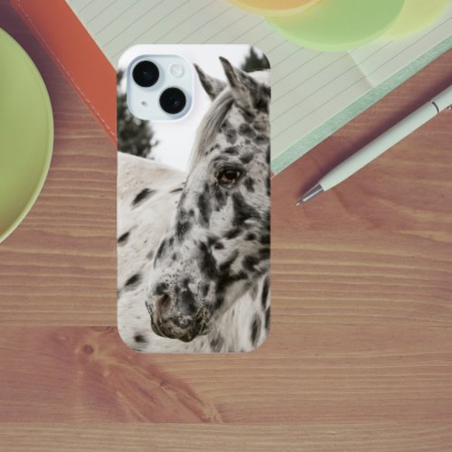 Beautiful Black and White Appaloosa Horse Western iPhone 15 Case