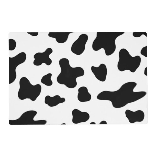 Beautiful  Black and White Cow  Laminated Placemat