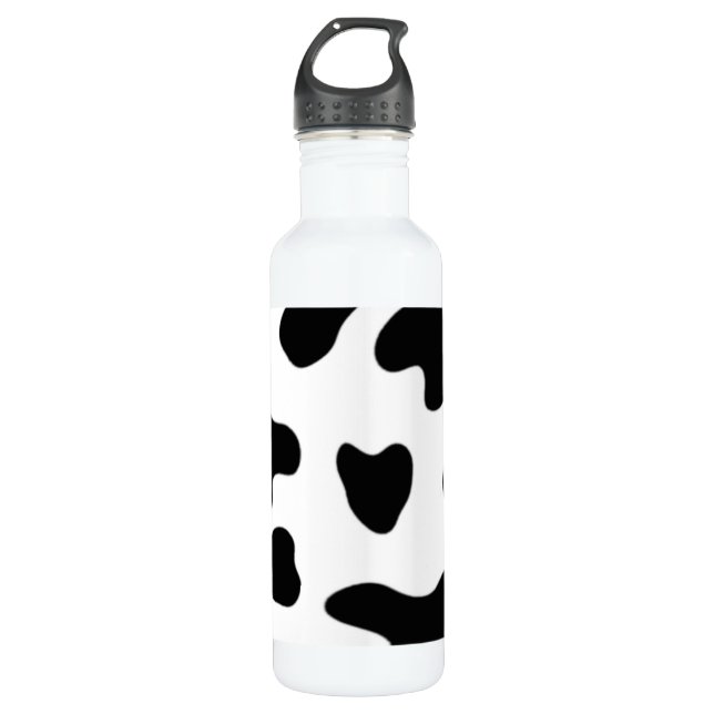 Beautiful  Black and White Cow Stainless Steel Water Bottle (Front)