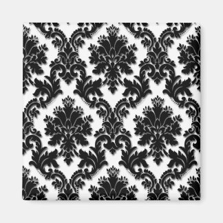 Beautiful Black and White Damask Pattern Magnet