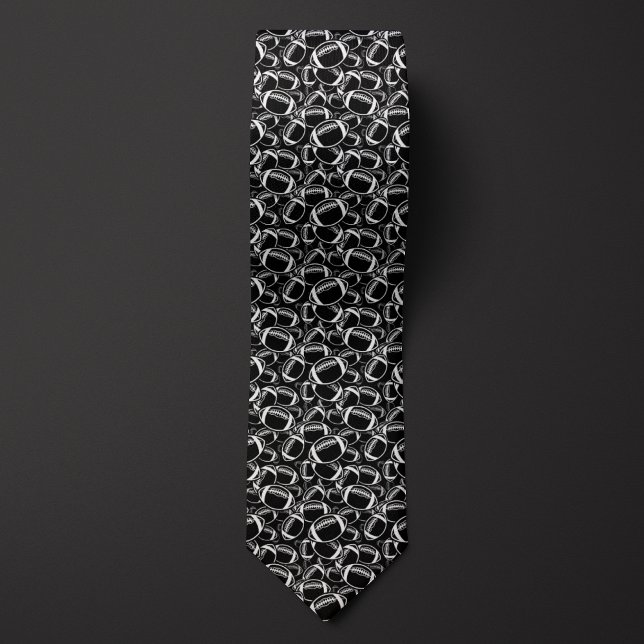 Beautiful Black and White Football Pattern Neck Tie (Creator Uploaded)