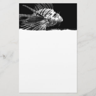 Beautiful Black and White Lionfish Stationery