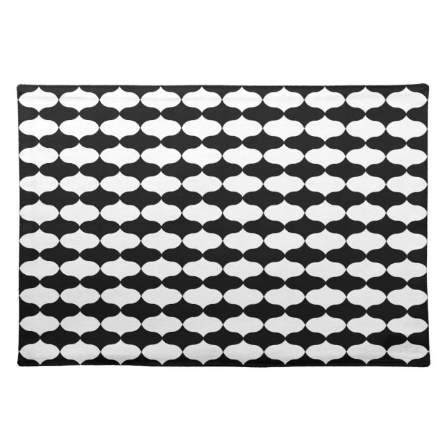 Beautiful Black and White Pattern Cloth Placemat (Front)