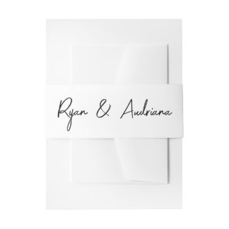 Beautiful Black and White Photo Invitation Belly Band