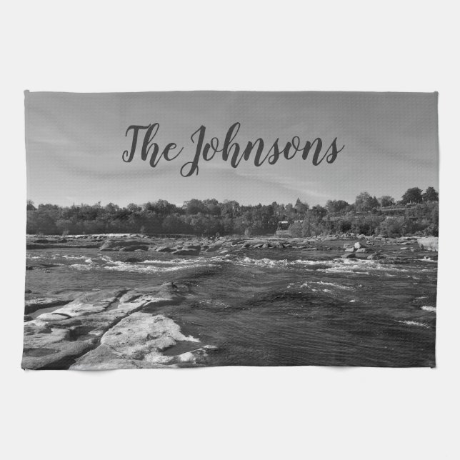 Beautiful Black and white photo of the James River Towel (Horizontal)