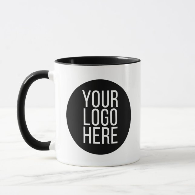 beautiful black and white your logo here mug (Left)