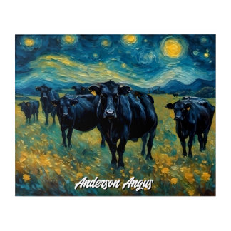 Beautiful Black Angus Cattle Acrylic Print