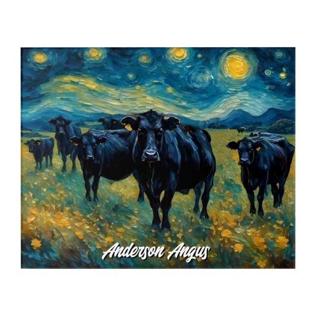 Beautiful Black Angus Cattle Acrylic Print (Front)