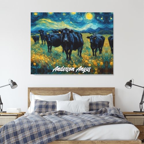 Beautiful Black Angus Cattle Canvas Print
