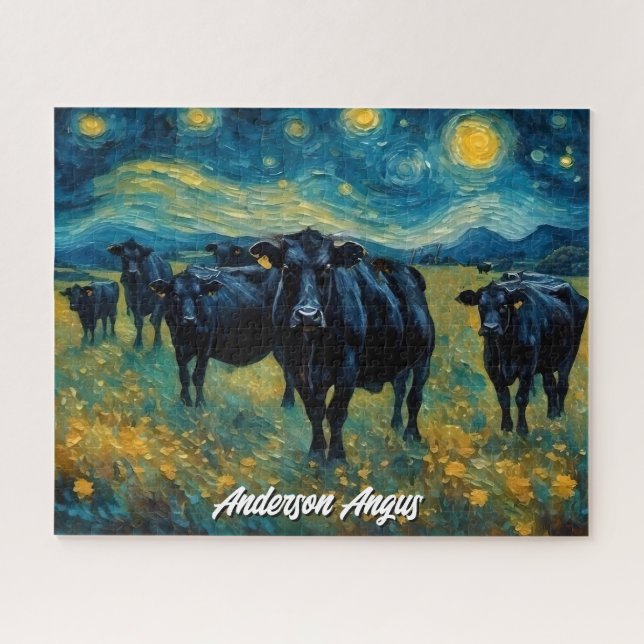 Beautiful Black Angus Cattle Jigsaw Puzzle (Horizontal)