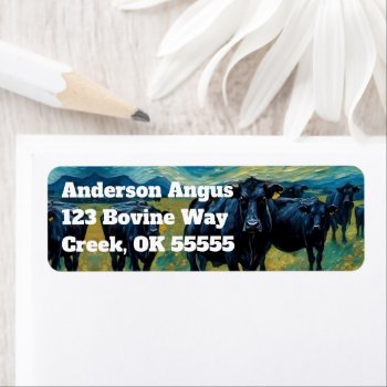 Beautiful Black Angus Cattle Label by DakotaInspired at Zazzle