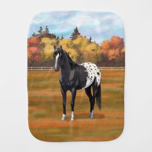 Beautiful Black Appaloosa Quarter Horse Stallion Baby Burp Cloth