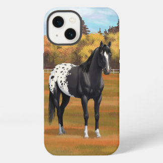 Beautiful Black Appaloosa Quarter Horse Stallion iPhone 13 Case