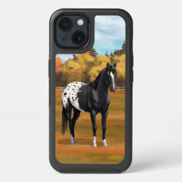Beautiful Black Appaloosa Quarter Horse Stallion iPhone 13 Case