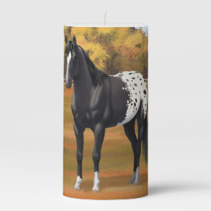 Beautiful Black Appaloosa Quarter Horse Stallion Pillar Candle