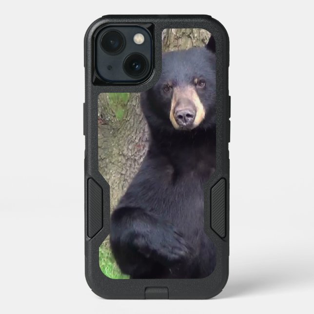 Beautiful Black Bear Enjoying Snack Otterbox iPhone Case (Back)