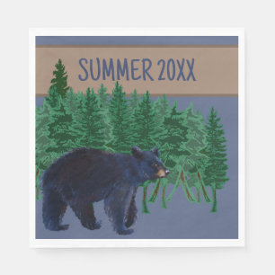Beautiful Black Bear Paper Napkin