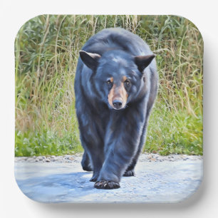 Beautiful Black Bear - Paper Plate