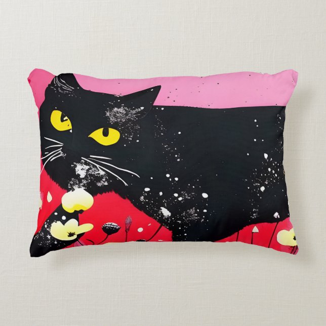 Beautiful Black Cat  Accent Pillow (Front)