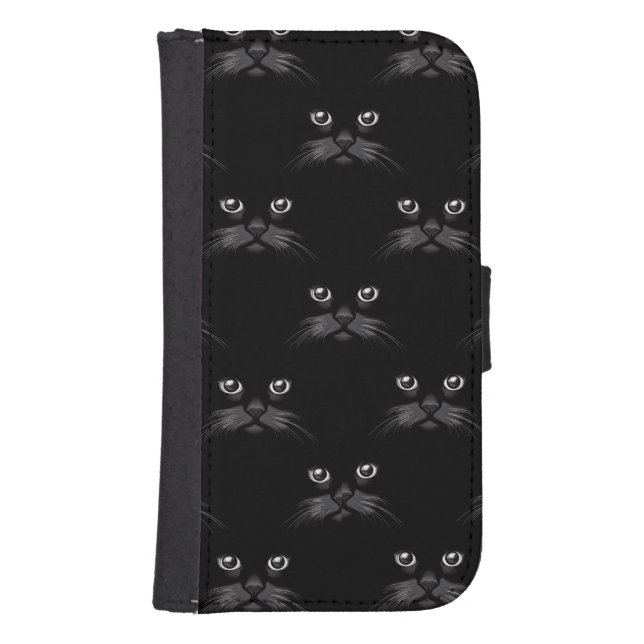 Beautiful Black Cat Custom Gift Samsung Galaxy Wallet Case (Front)