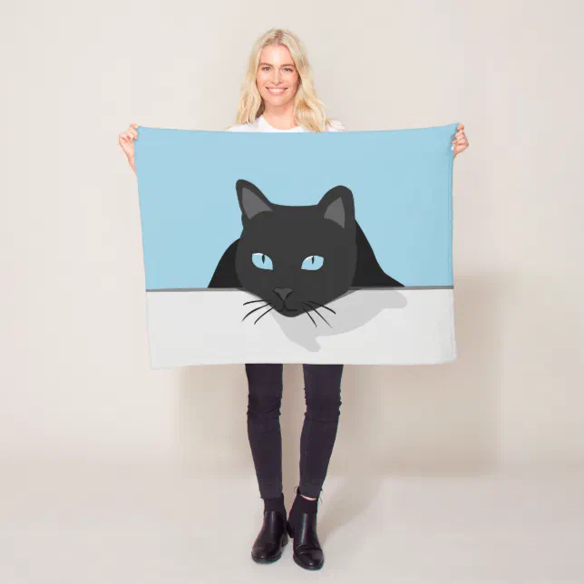 Beautiful Black Cat Fleece Blanket Zazzle