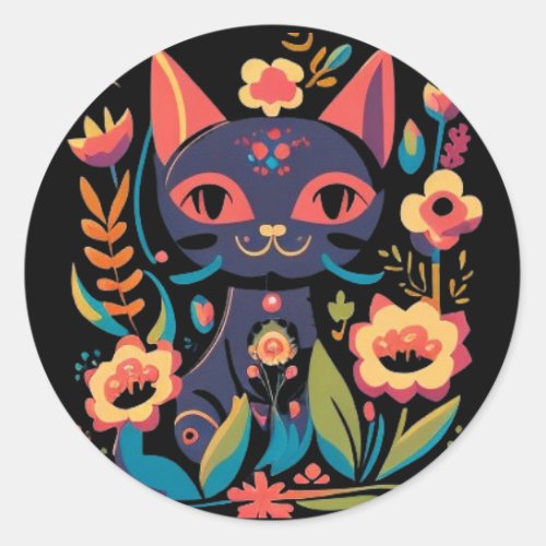  Beautiful Black Cat Sticker 