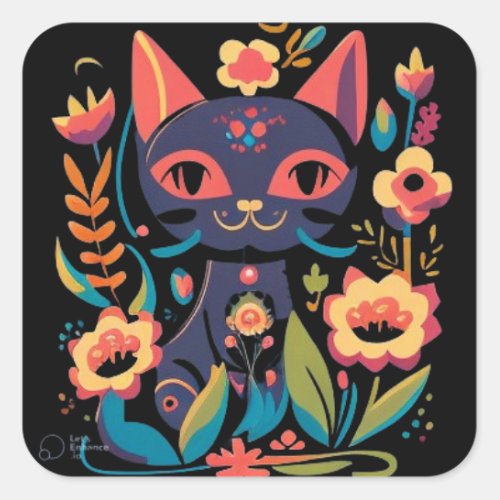  Beautiful Black Cat Sticker 
