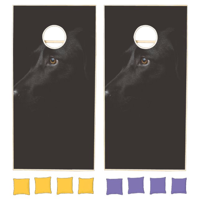 Beautiful Black Dog  Cornhole Set (Set)