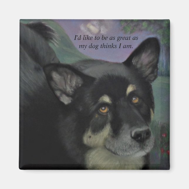 Beautiful Black Dog Eyes Magnet (Front)