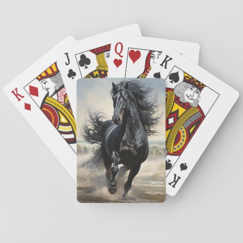 Beautiful Black Equestrian  Playing Cards