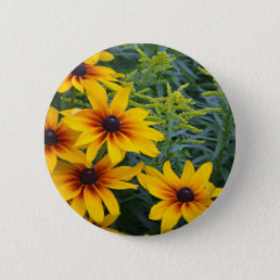 Beautiful black eyed susan flower garden pinback button