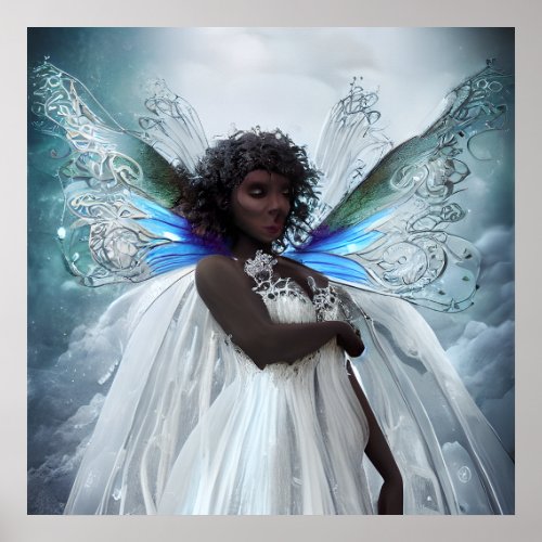 Beautiful Black Fairy Colorful Poster Gift