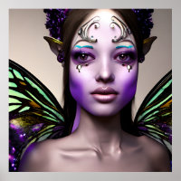 Beautiful Black Fairy Colorful Poster Gift