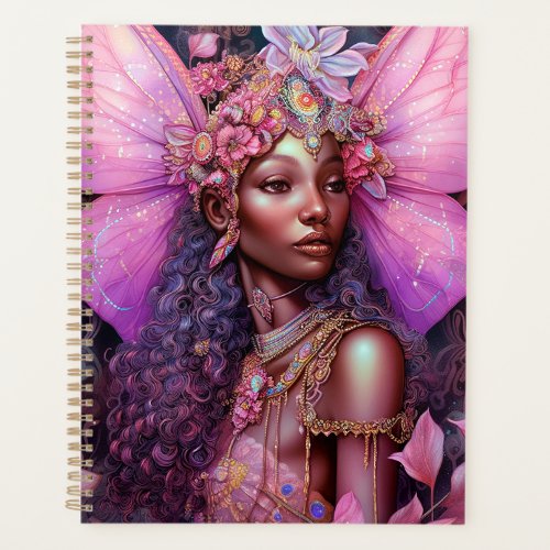 Beautiful Black Fairy Girl Fantasy Art Planner