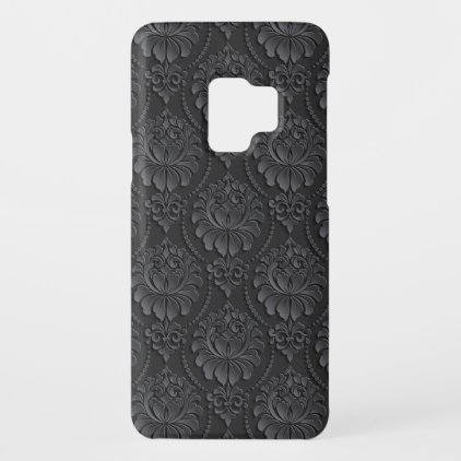 Beautiful Black Floral Flower Damask Pattern. Case-Mate Samsung Galaxy S9 Case